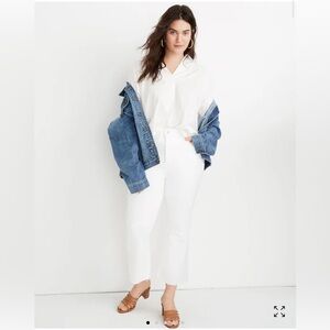 Madewell Cali Demi Boot Jeans White 28 | High Rise Cropped Modern Fit